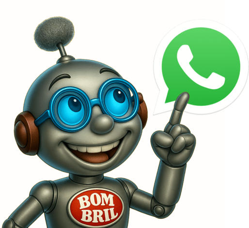 Mascote Robom-Bril com celular